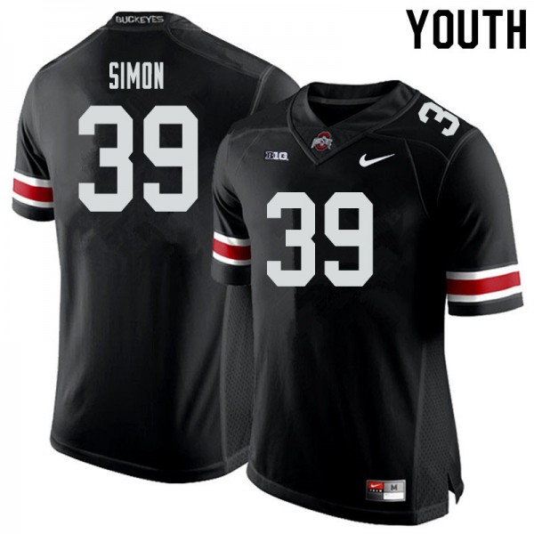 Ohio State Buckeyes #39 Cody Simon Youth Football Jersey Black